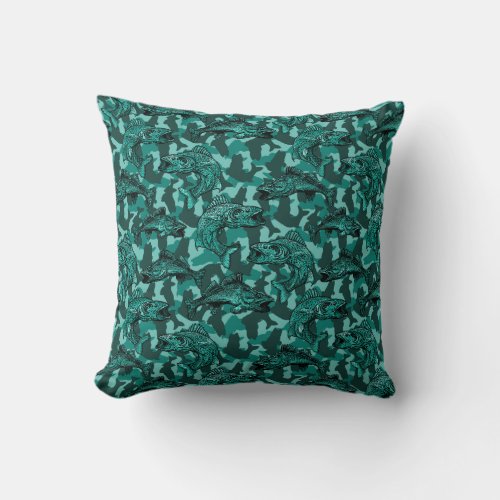 Walleye Camouflage Throw Pillow