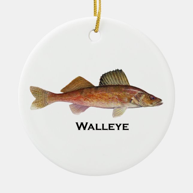 Walleye Ceramic Ornament (Front)