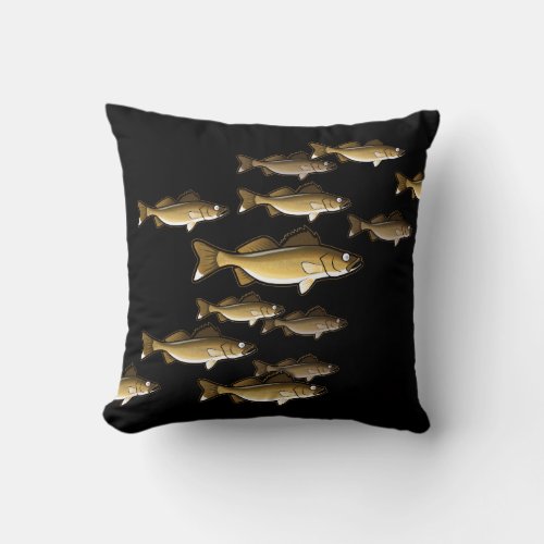 Walleye Fish Designer Accent Square Pillow