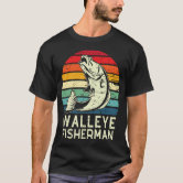 Walleye Vintage T Shirt Retro Sunset Fishermen Shi' Baby Bib