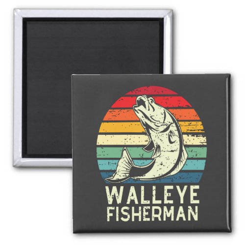 walleye fisherman cool walleye fishing design Squa Magnet