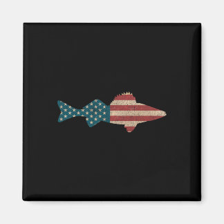 Walleye Fishing American Flag Sauger Angling  Magnet