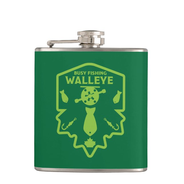 Walleye Fishing Canada Flask (Front)