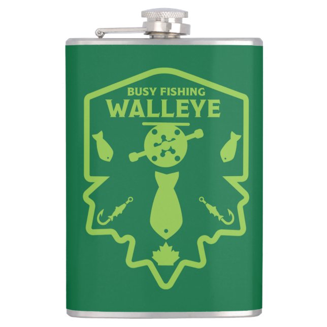 Walleye Fishing Canada Flask (Front)