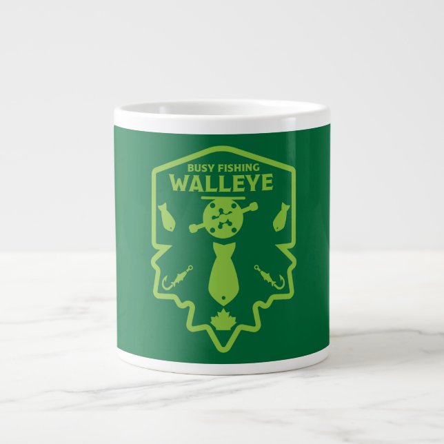 Walleye Fishing Canada Giant Coffee Mug (Front)