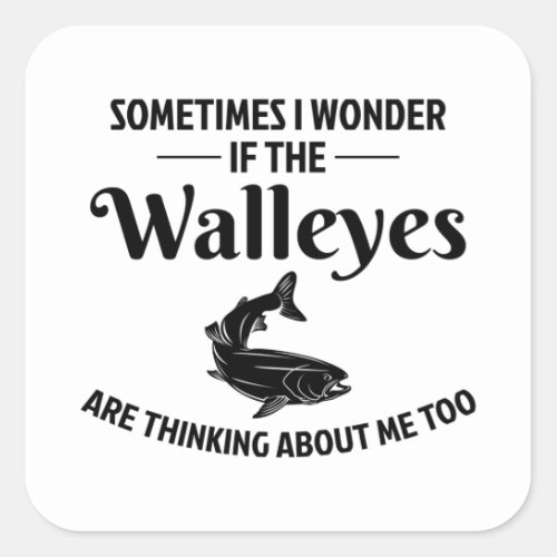 Walleye Fishing Fisher Fish Outdoor Hobby Funny Square Sticker