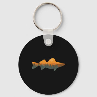 Walleye Fishing Forest Nature Wildlife Fisherman  Keychain