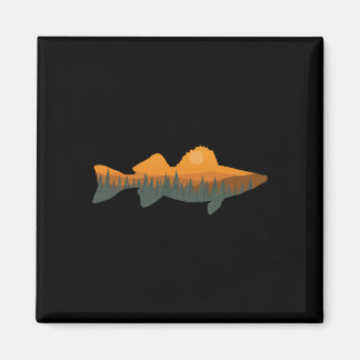 Walleye Fishing Forest Nature Wildlife Fisherman  Magnet