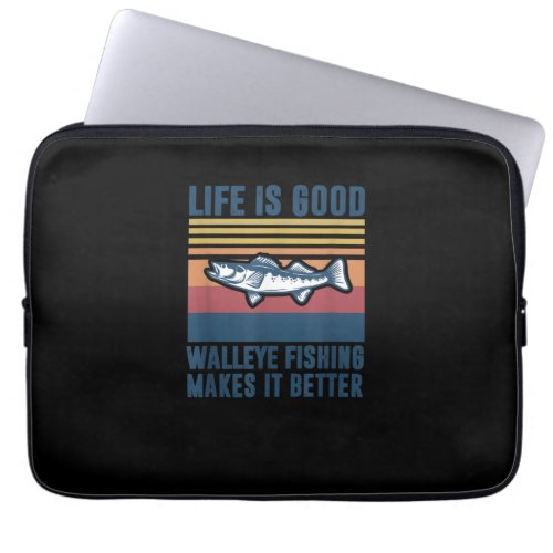 Walleye Fishing Gifts Freshwater Fish Walleye Laptop Sleeve