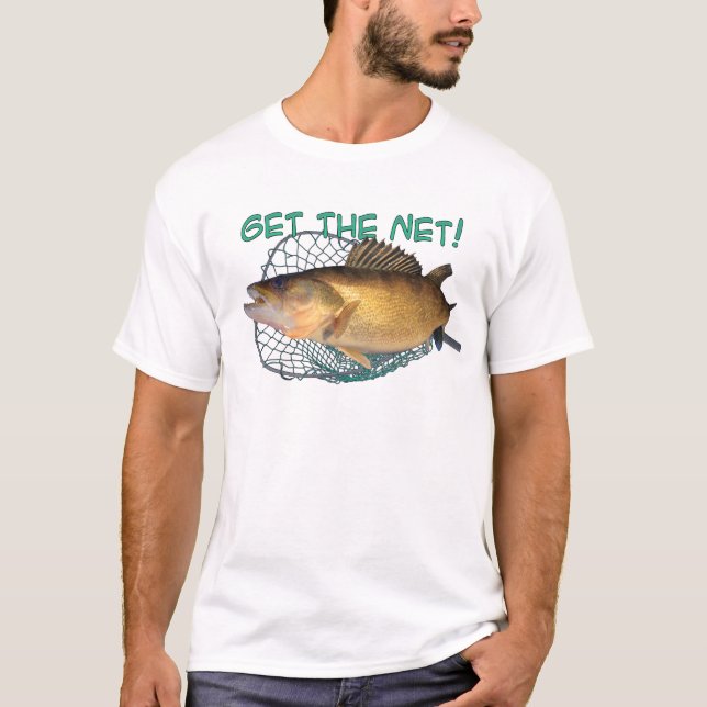 Walleye fishing net T-Shirt (Front)