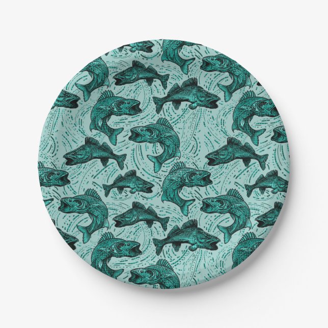 Walleye Fishing Paper Plates (Front)
