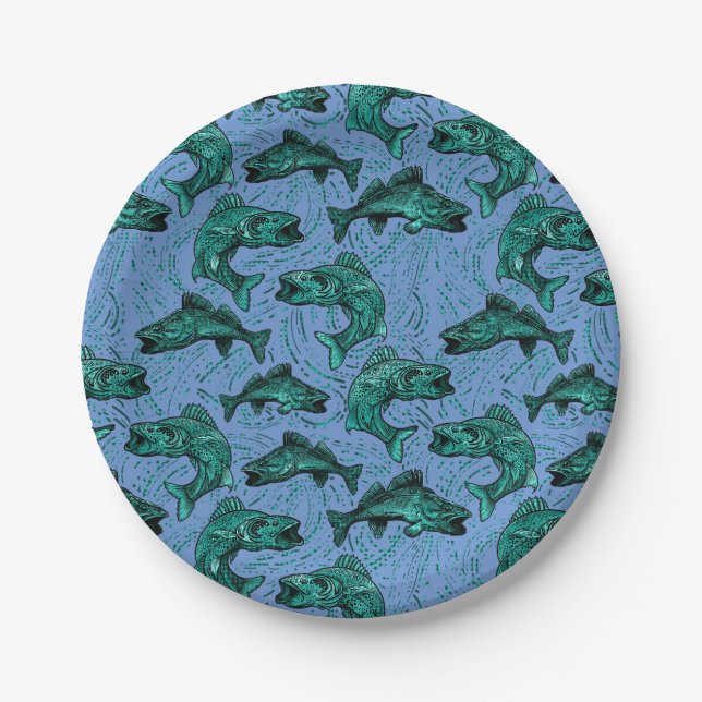 Walleye Fishing Paper Plates (Front)