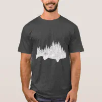 Walleye Fishing Sauger Fisherman Pine Forest T-Shirt