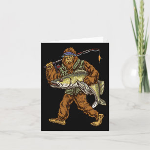 Walleye Fishing Sauger Hunting Bigfoot Fishermen Card