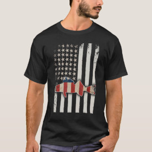 Walleye Fishing Usa American Flag Sauger Angling T-Shirt