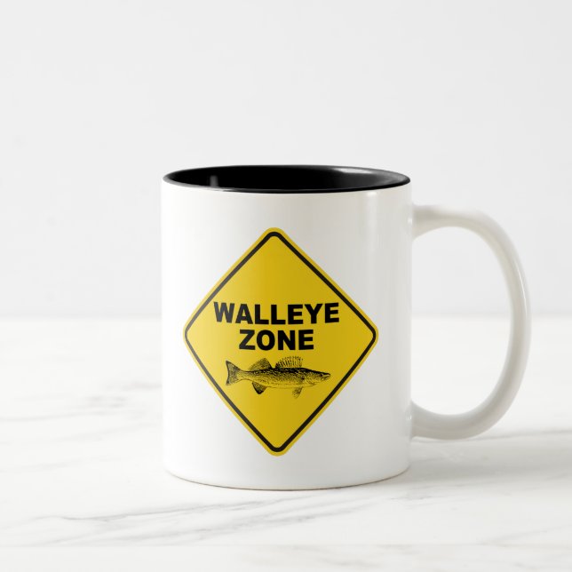 Walleye Fishing Zone Two-Tone Coffee Mug (Right)