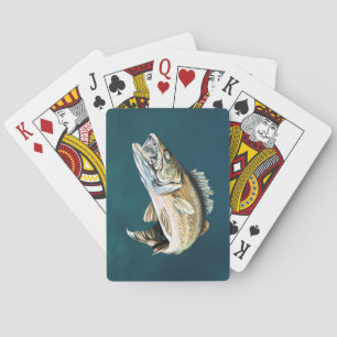 Walleye in Rocky Habitat Poker Cards