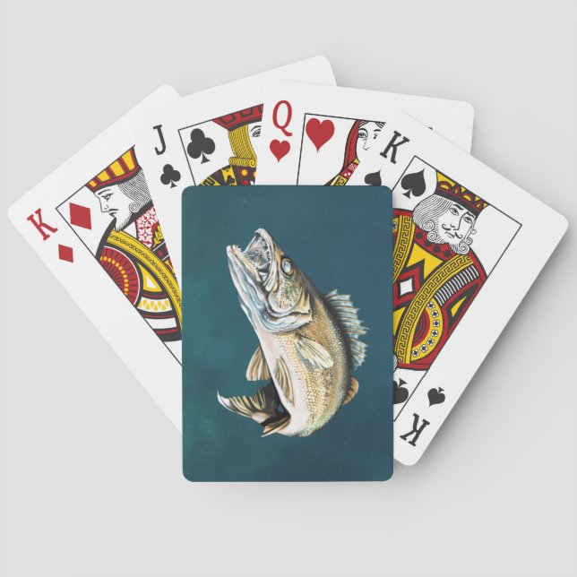 Walleye in Rocky Habitat Poker Cards (Back)
