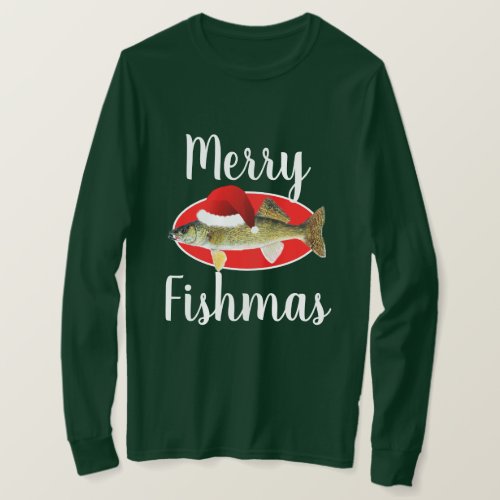 Walleye Merry Fishmas Ugly Christmas T_Shirt