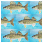 Walleye Pattern on Blue Fabric