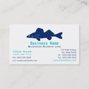 Walleye Pike Silhouette Business Card