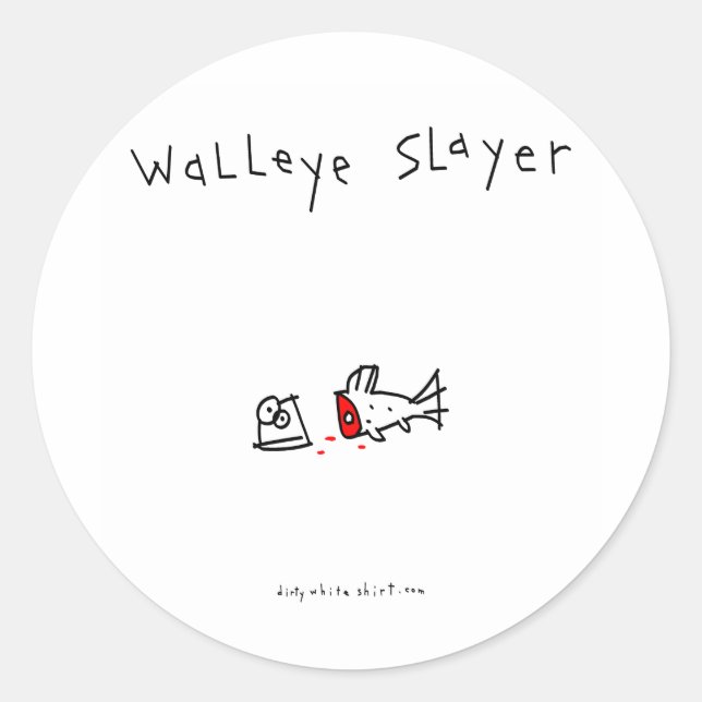 Walleye Slayer Classic Round Sticker (Front)
