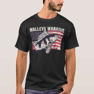 Walleye Warrior Fitness fisherman American Flag Pa T-Shirt