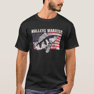 Walleye Warrior Fitness fisherman American Flag Pa T-Shirt