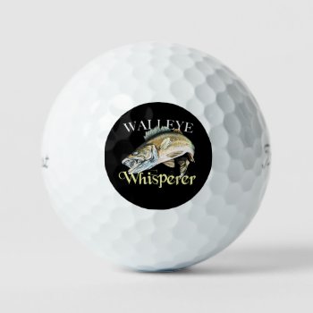 Walleye Whisperer Dark Background Golf Balls by pjwuebker at Zazzle