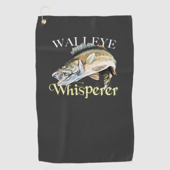 Walleye Whisperer Dark Fishing Towel by pjwuebker at Zazzle