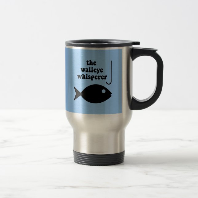 walleye whisperer fishing travel mug (Right)