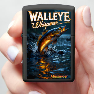 Walleye Whisperer Personalized Case Trophy Catch Zippo Lighter