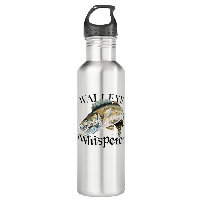 Walleye Whisperer Stainless Steel Water Bottle (Front)
