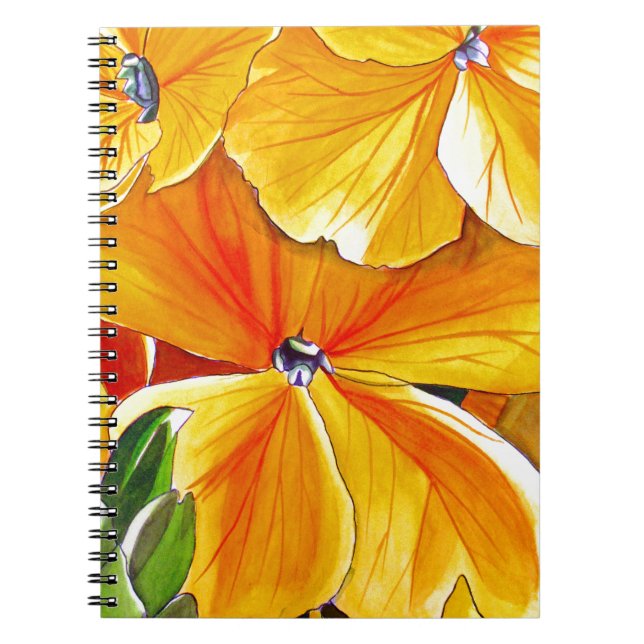 Wallflower original watercolour floral art notebook (Front)