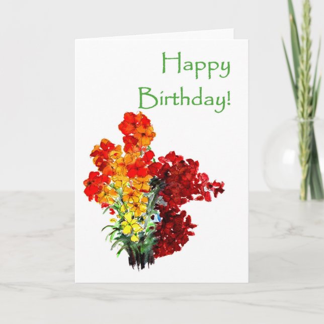 Wallflowers Birthday Card (Front)