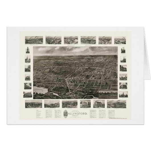 Wallingford, CT Panoramic Map - 1905 Cards (Front Horizontal)