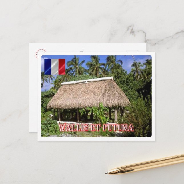 Wallis and Futuna - Fale on Faioa - Postcard (Front/Back In Situ)