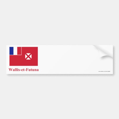 Wallis and Futuna Flag with Name in French Bumper Sticker
