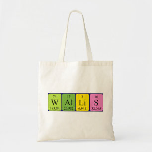 Wallis periodic table name tote bag