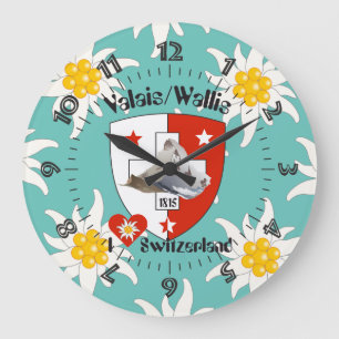 Wallis Valais Schweiz Suisse Uhr Large Clock