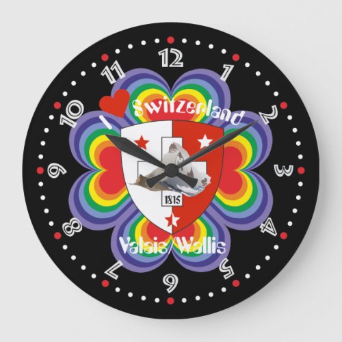 Wallis Valais Schweiz Suisse Uhr Large Clock