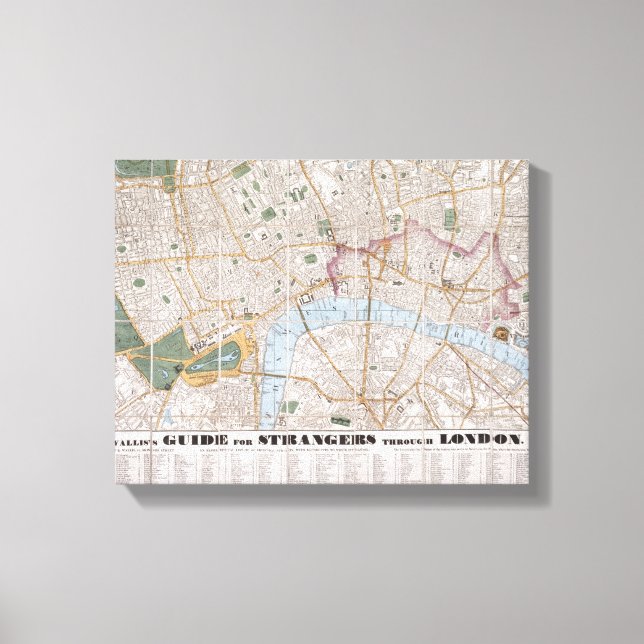 Wallis's Guide for Strangers Through London, 1841 Canvas Print (Front)