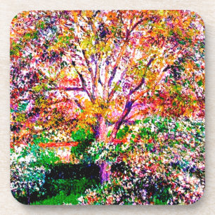 Wallnut And Apple Trees In Bloom Camille Pissarro Beverage Coaster