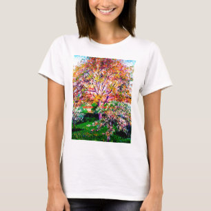 Wallnut And Apple Trees In Bloom Camille Pissarro T-Shirt