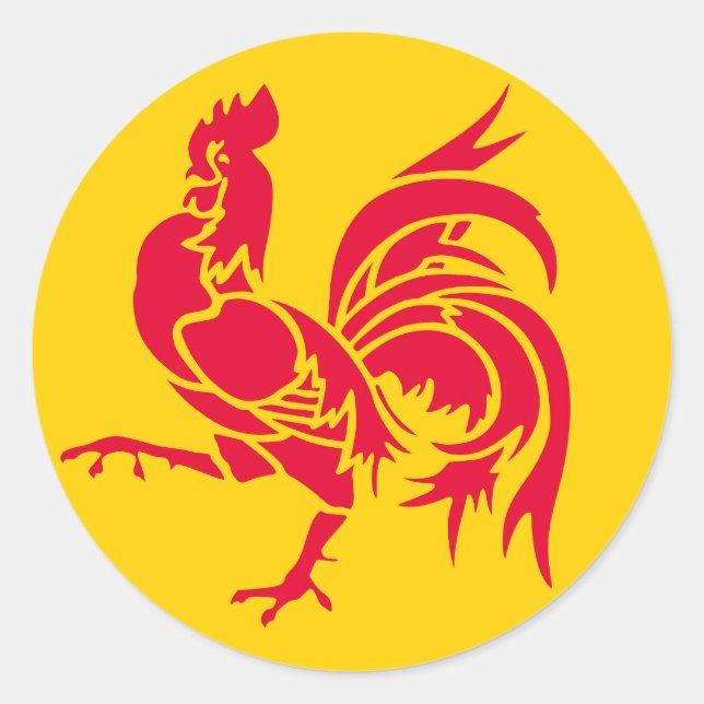 Wallonia flag Belgium region french province symbo Classic Round Sticker (Front)