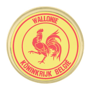 Wallonie Round Emblem Gold Finish Lapel Pin