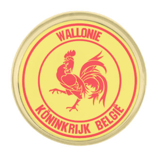 Wallonie Round Emblem Gold Finish Lapel Pin