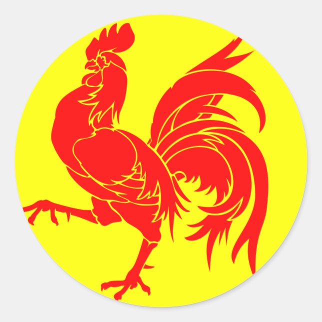 Walloon (Belgium) Flag - Drapeau de la Wallonie Classic Round Sticker (Front)