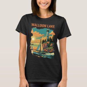 Walloon Lake Michigan Light Retro Travel T-Shirt