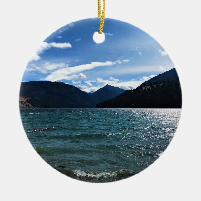 Wallowa Lake, Oregon Ceramic Ornament (Front)
